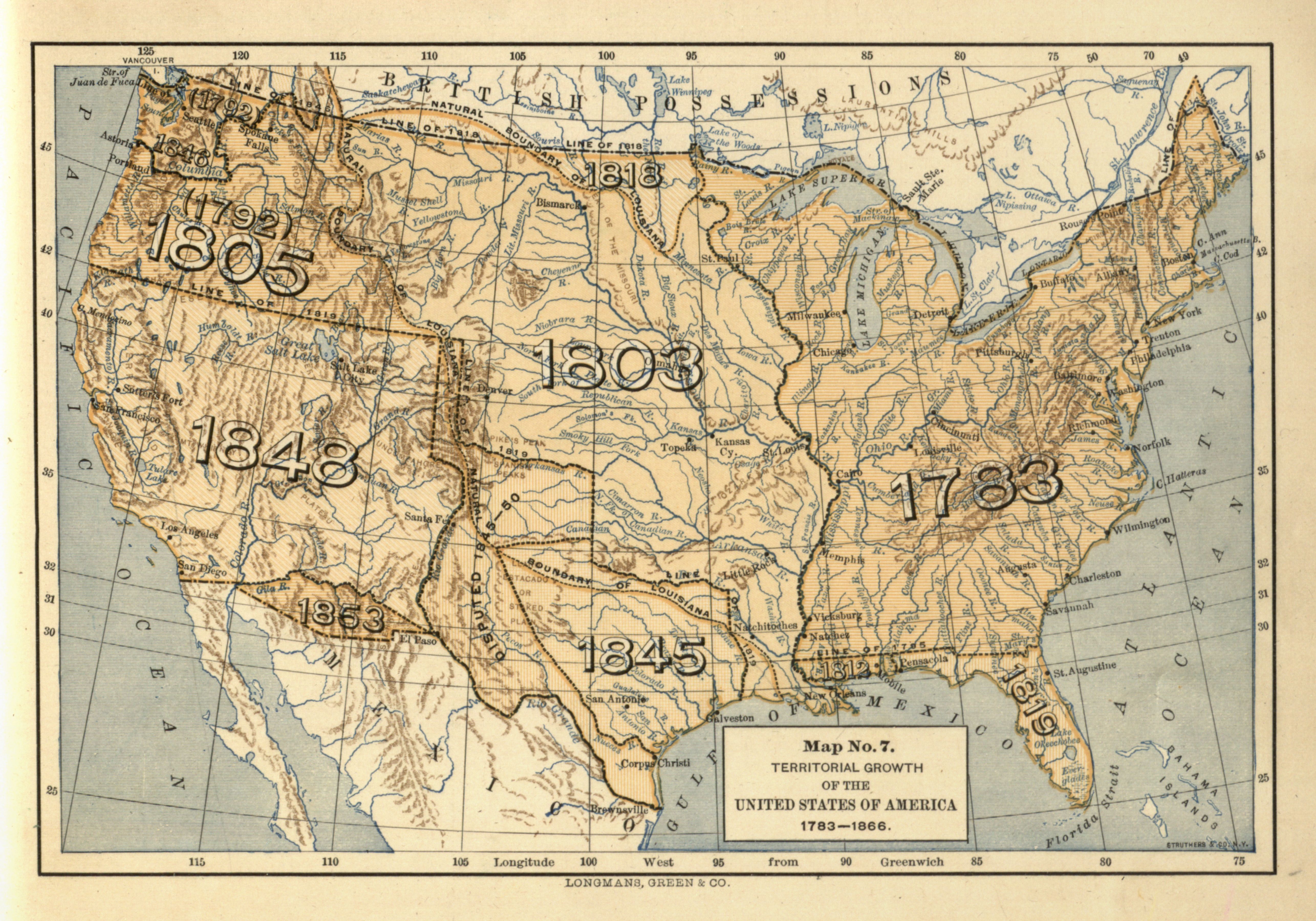 Territorial Growth of the United States of America, 1783-1866