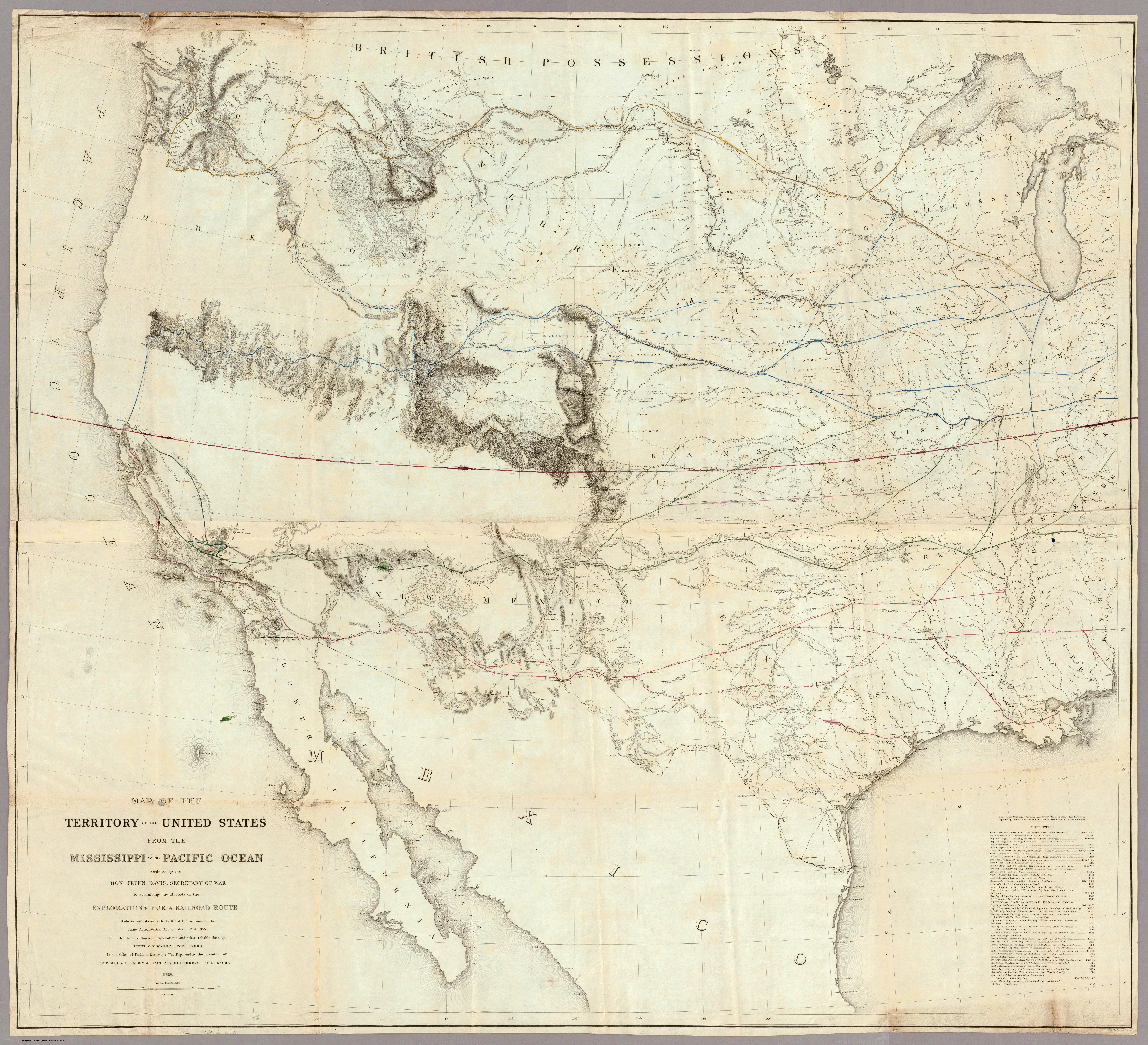 Map of the Territory of the United States from the Mississippi River to the Pacific (1858)