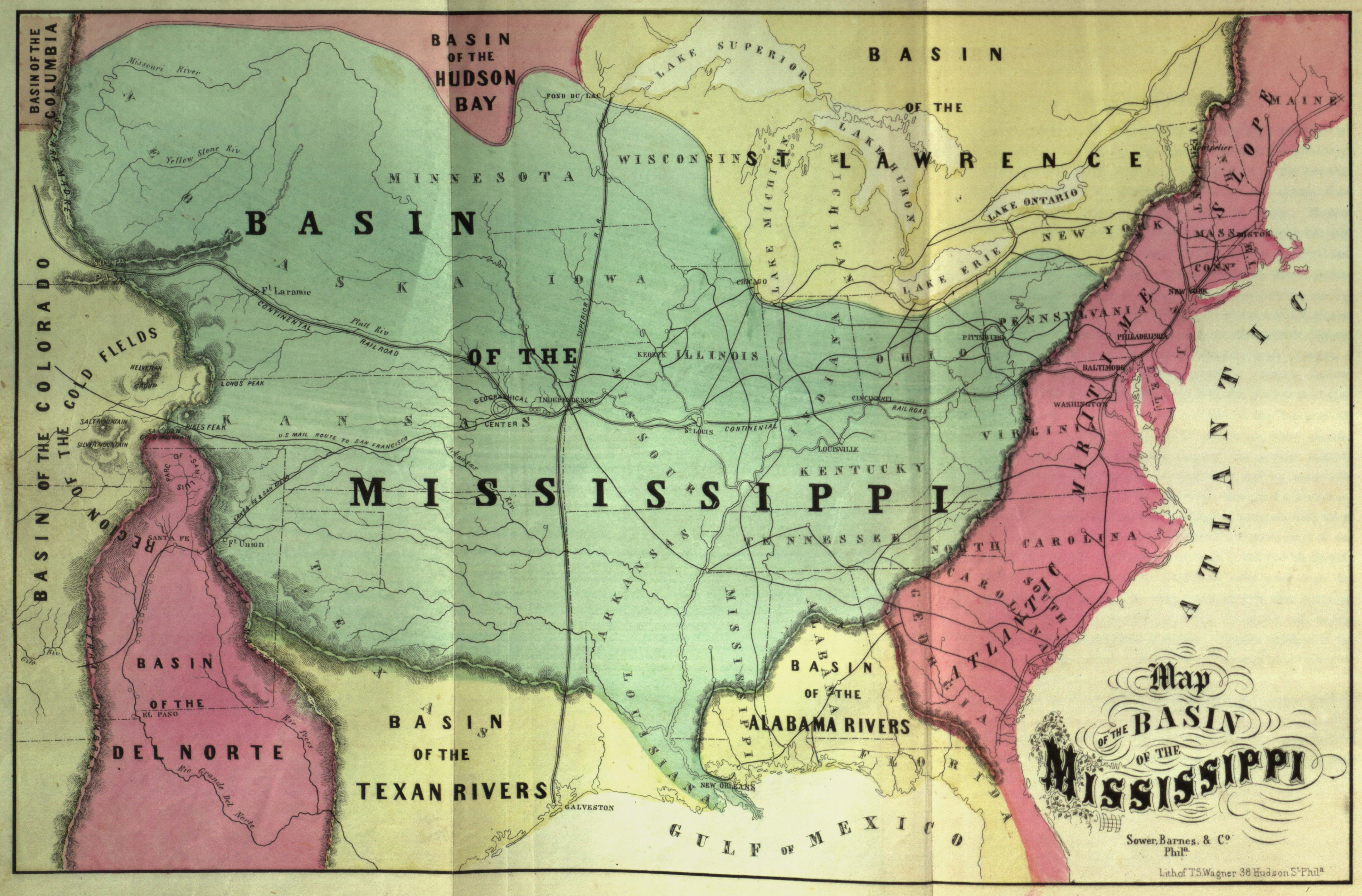 Map of the Basin of the Mississippi