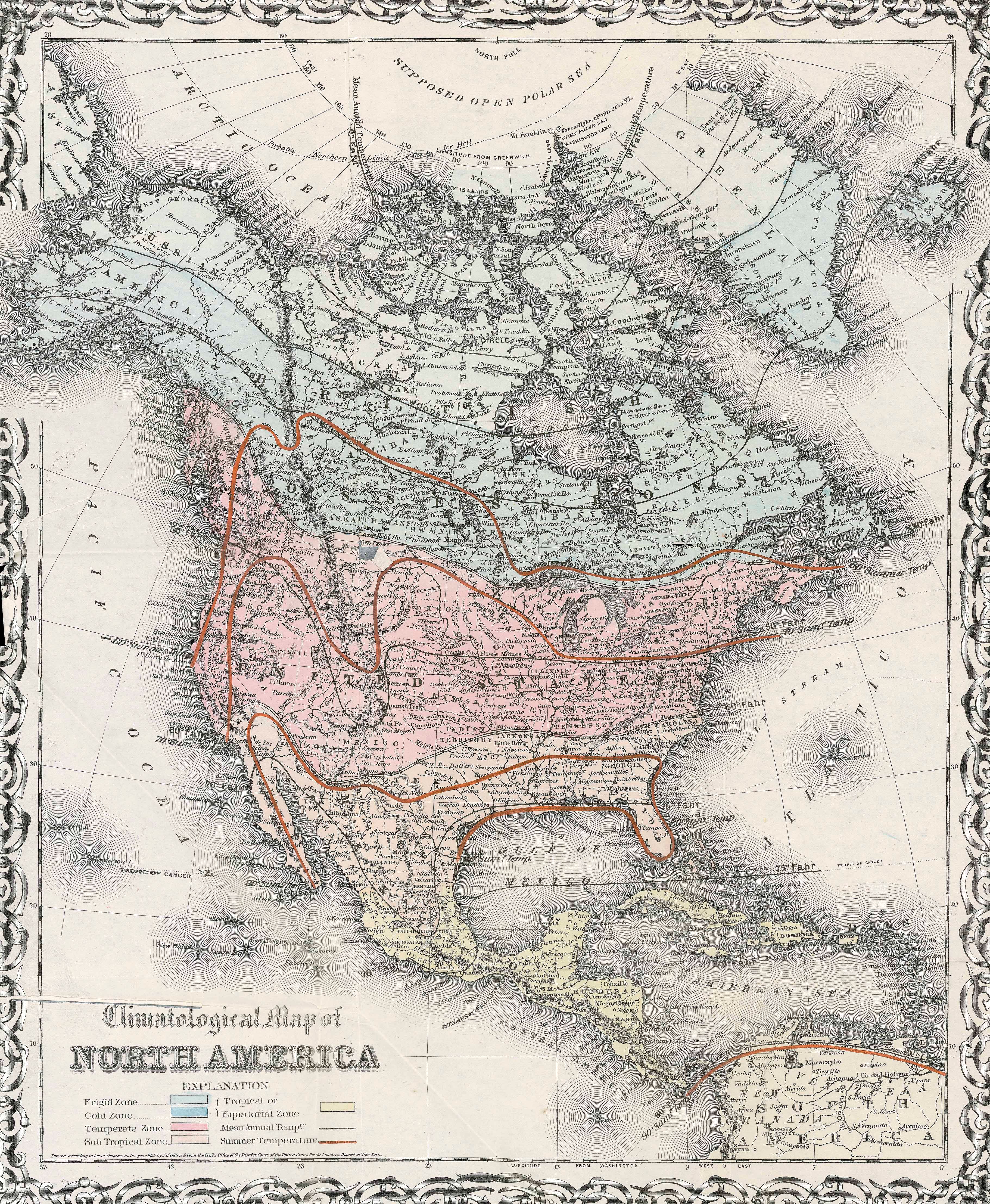 Climatological Map of North America