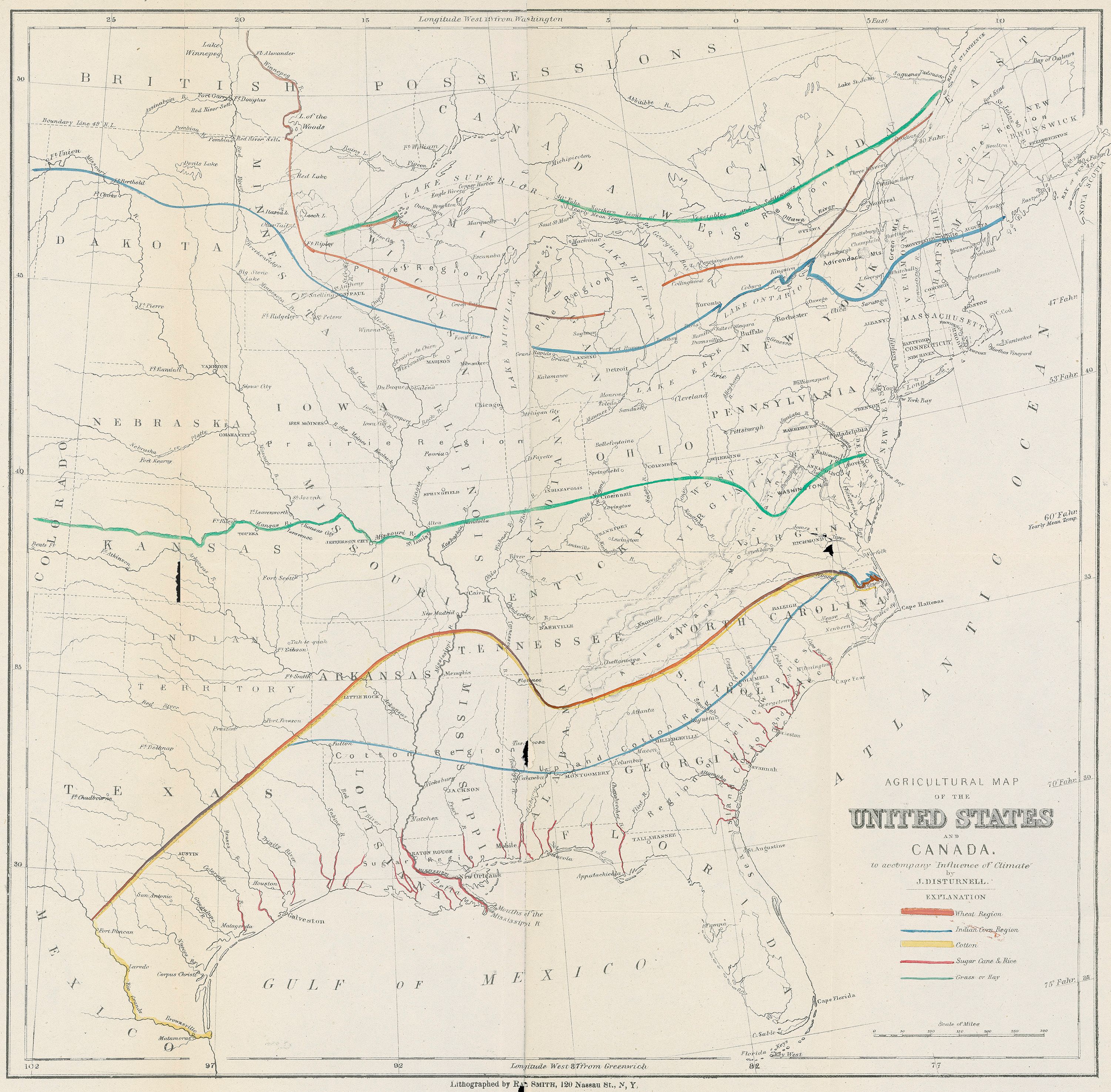 Agricultural Map of the United States and Canada
