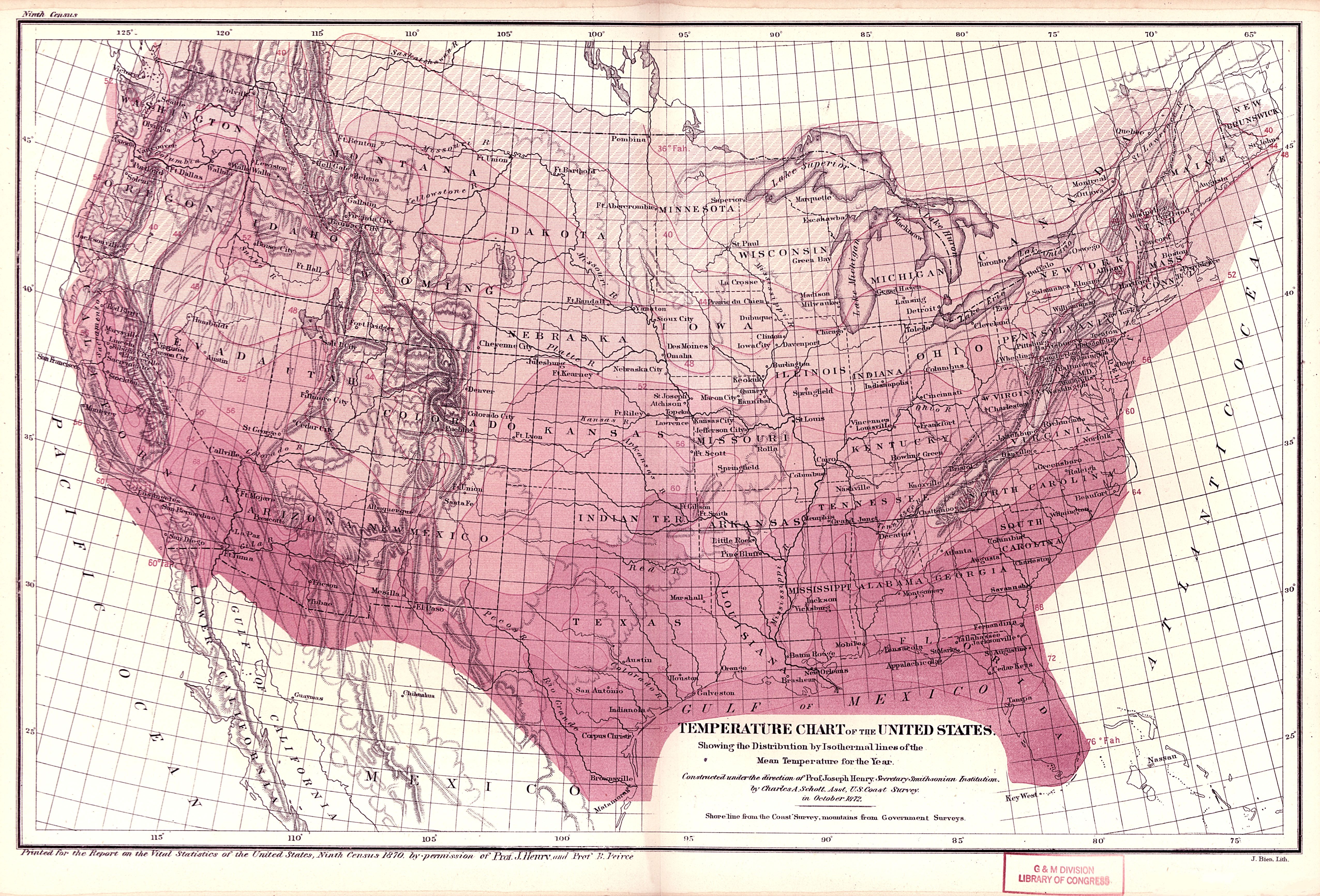 Temperature Chart of the United States