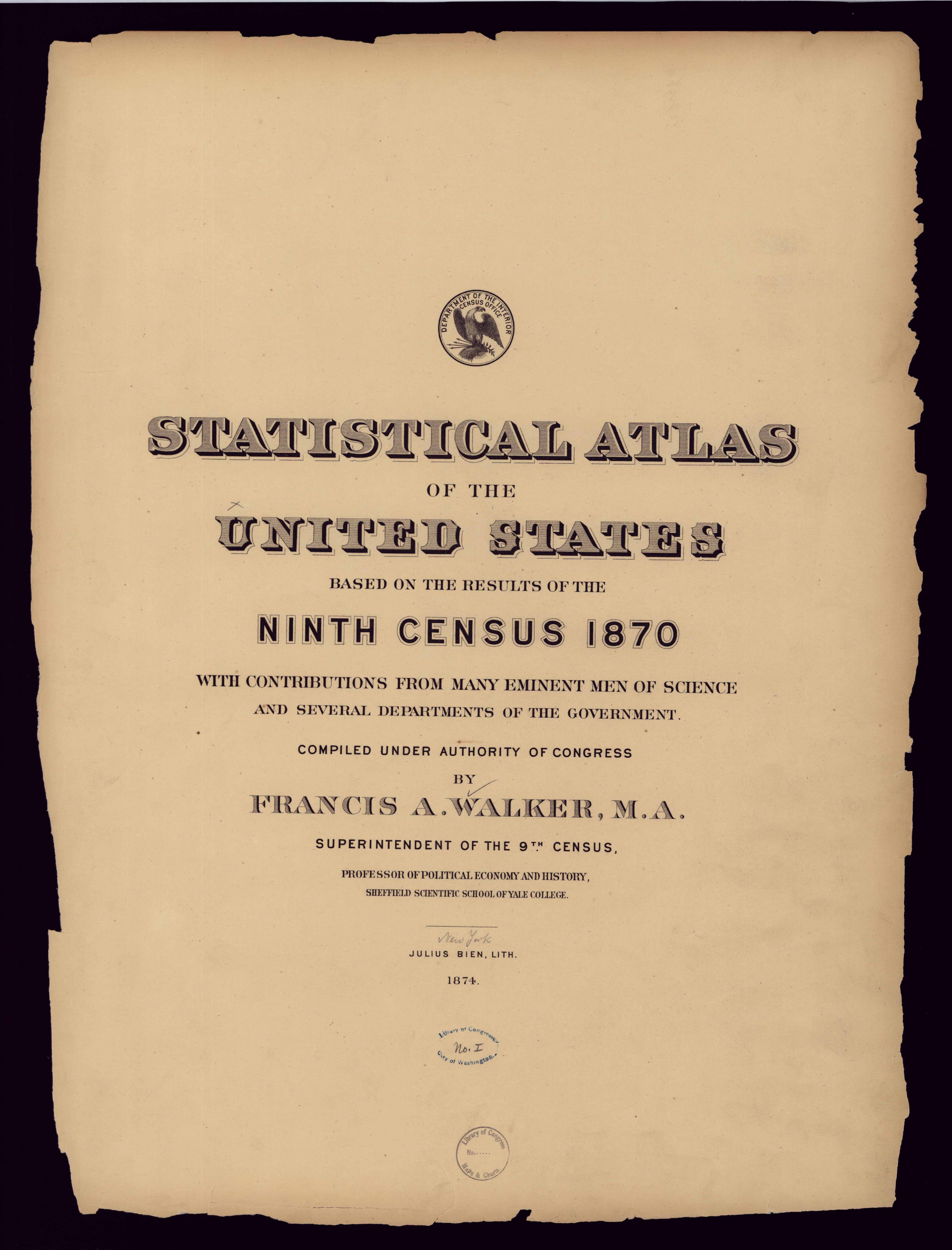 Title page from Statistical Atlas of the United States