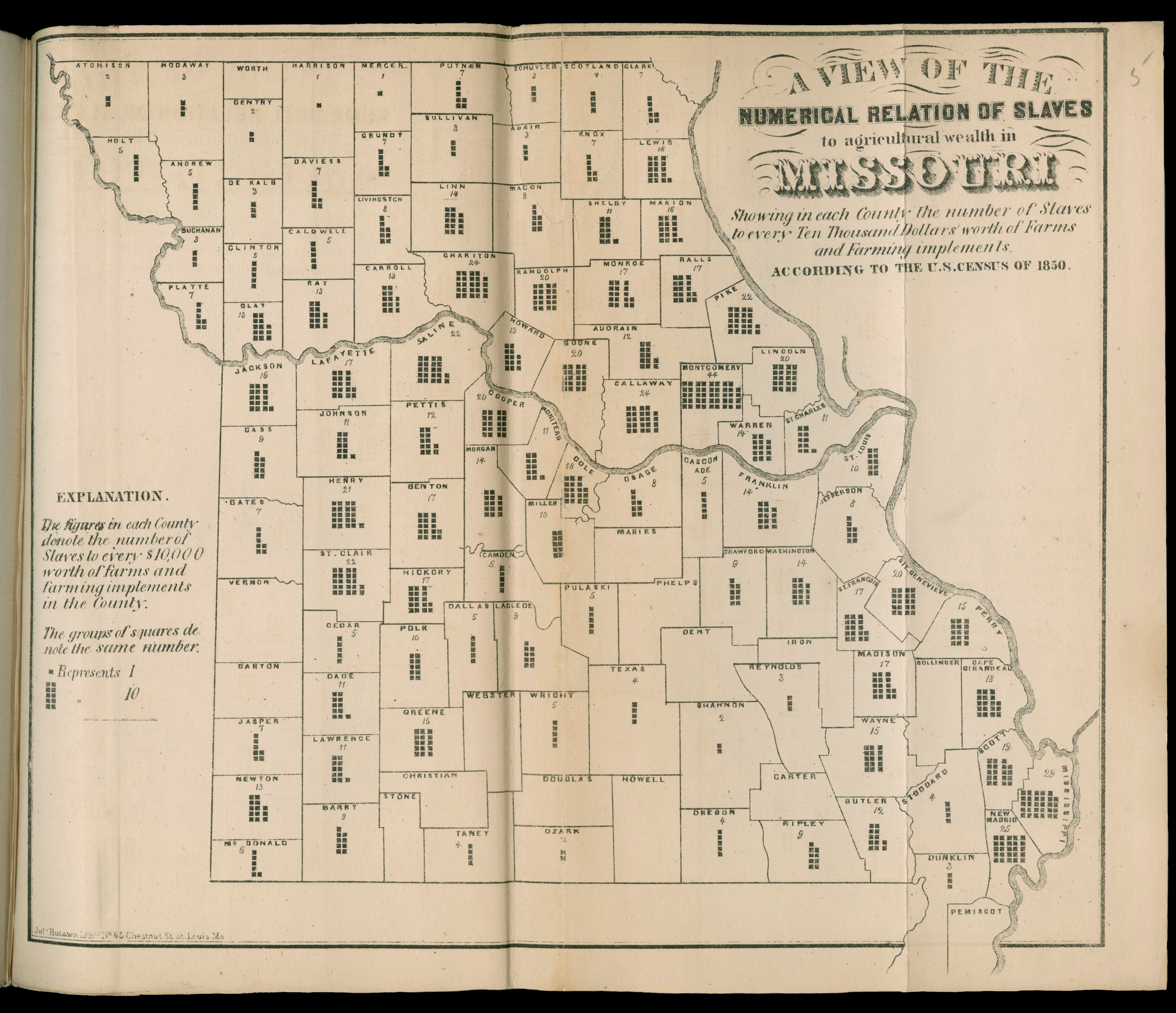 A View of the Relation of Slaves to Agricultural Wealth in Missouri