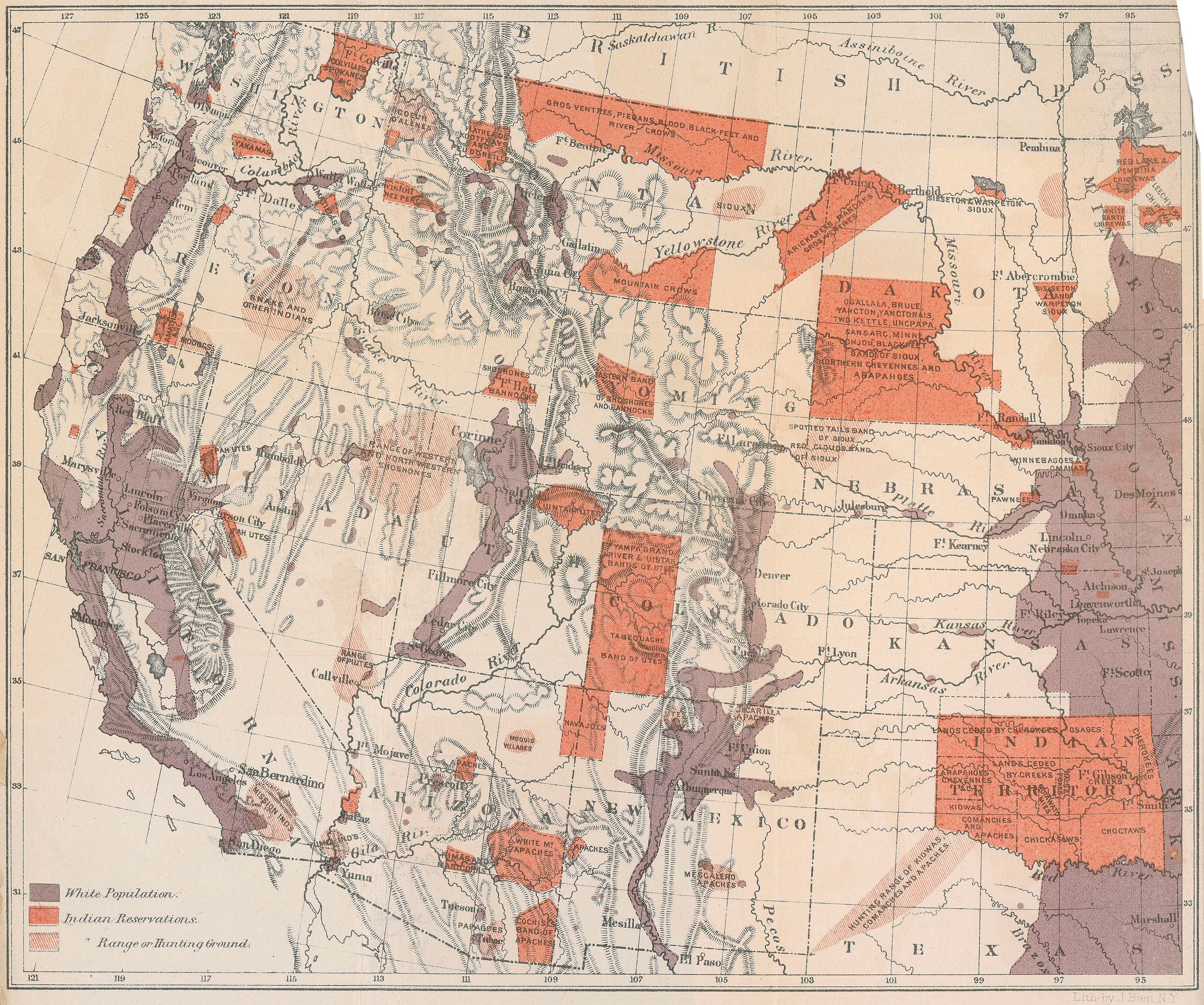 Map of Indian Population in the Western United States