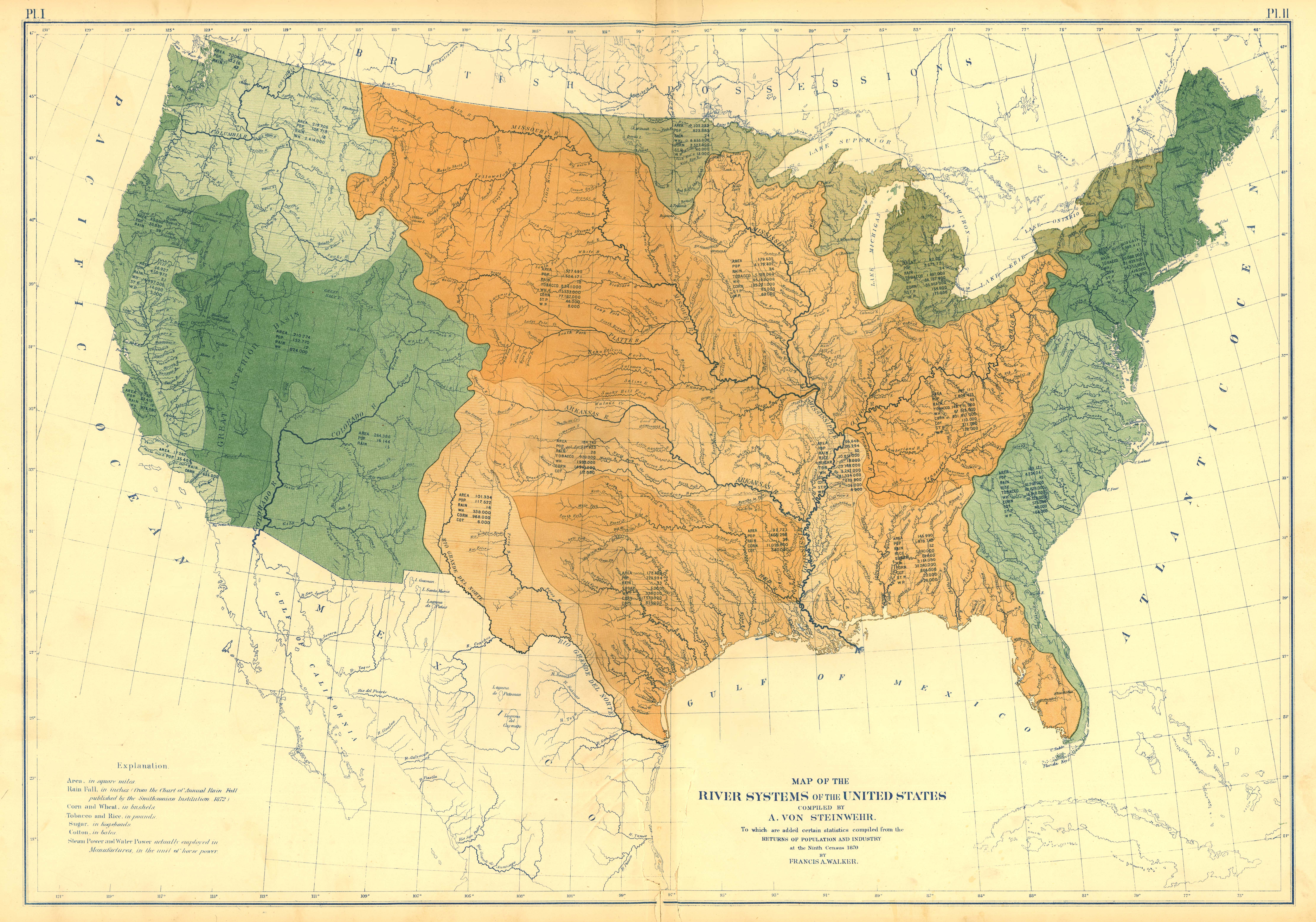 Map of the River Systems of the United States