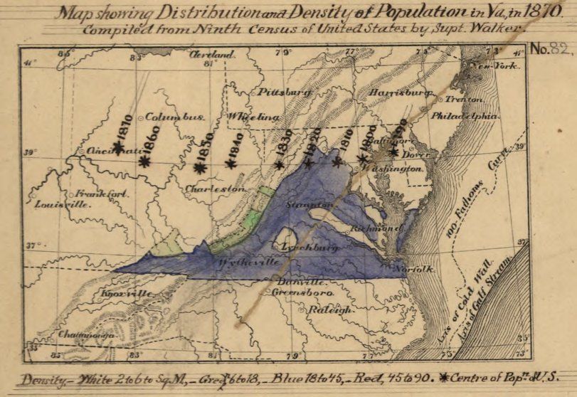 Map of Population in Virginia