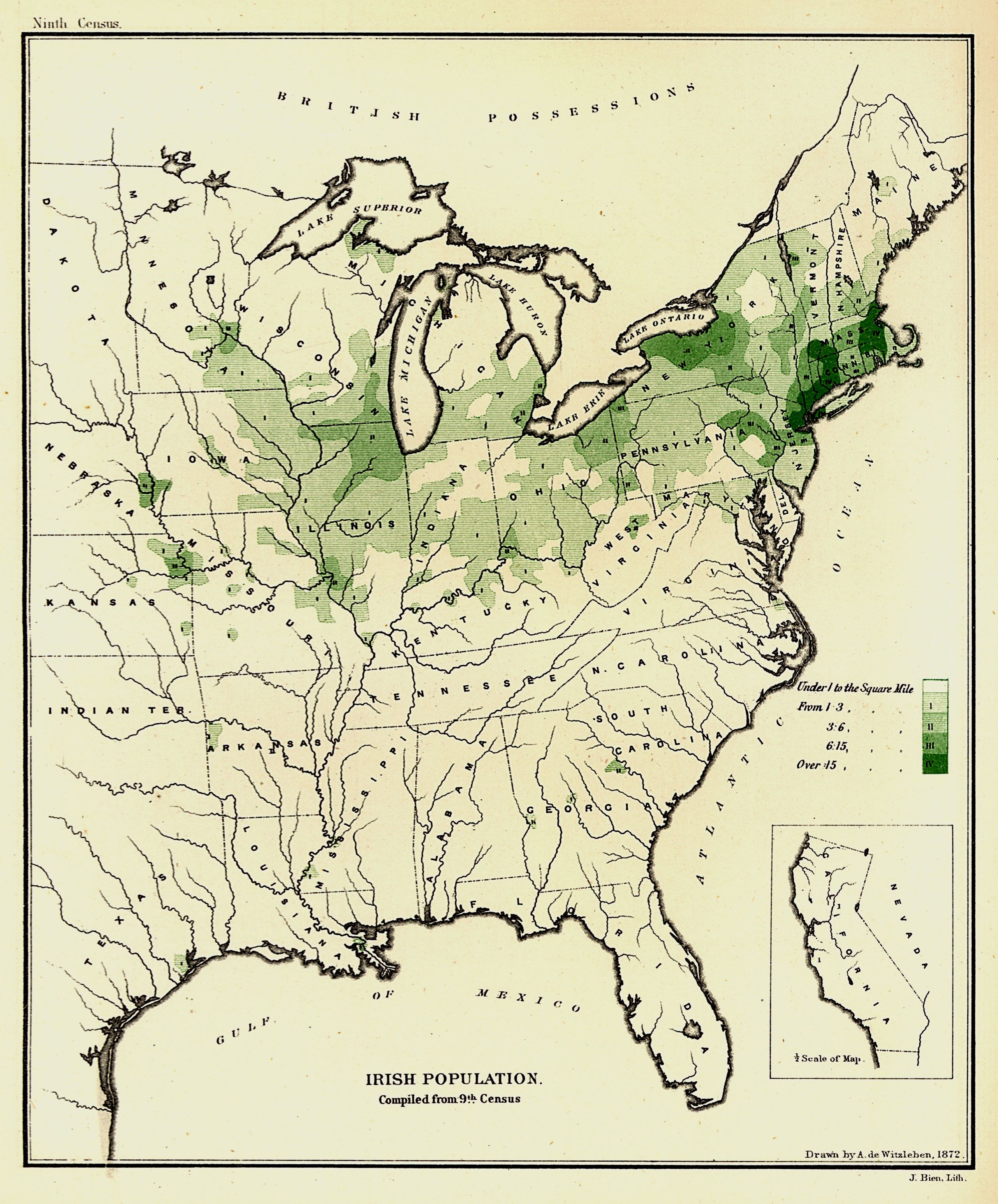 Irish Population. Compiled from the Ninth Census